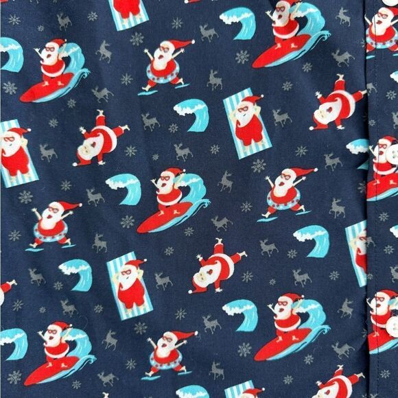 Simon Banks Christmas Holiday Santa Button Up Mens Long Sleeve Shirt Size SM NWT - Picture 5 of 9